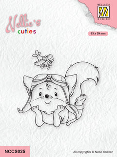 Nellie's Choice Clear Stamp Nellie's Cuties - Dreaming To Be A Pilot-1