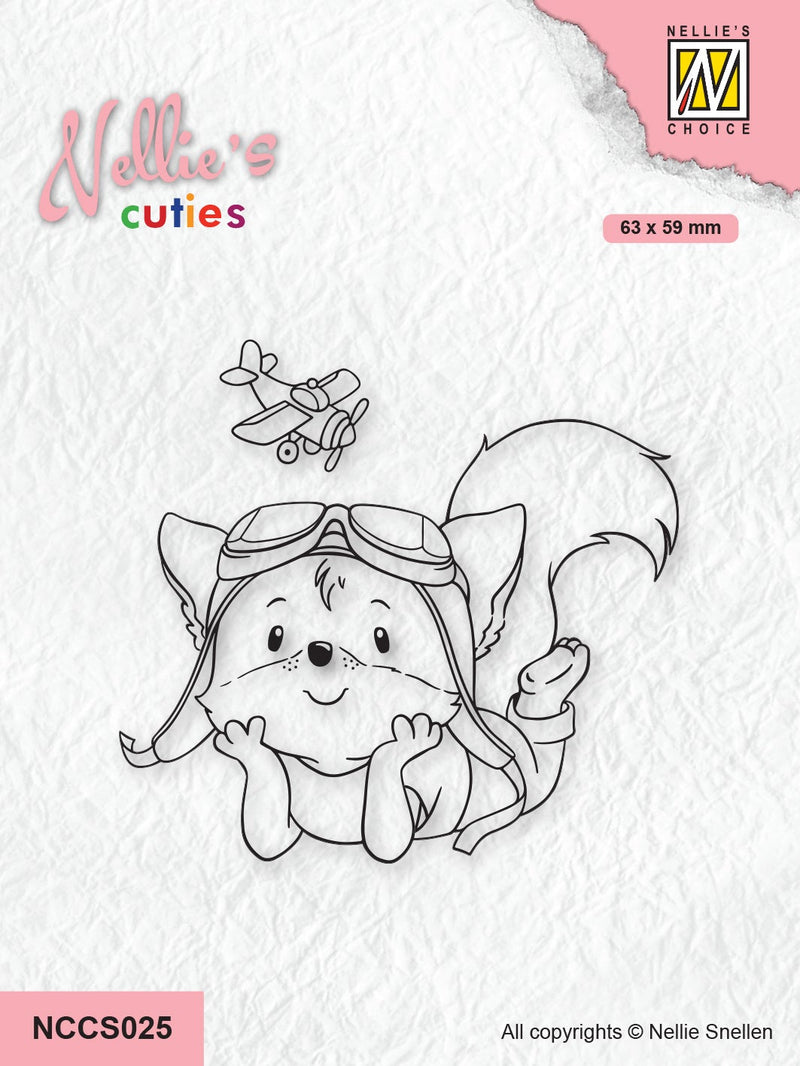 Nellie's Choice Clear Stamp Nellie's Cuties - Dreaming To Be A Pilot-1