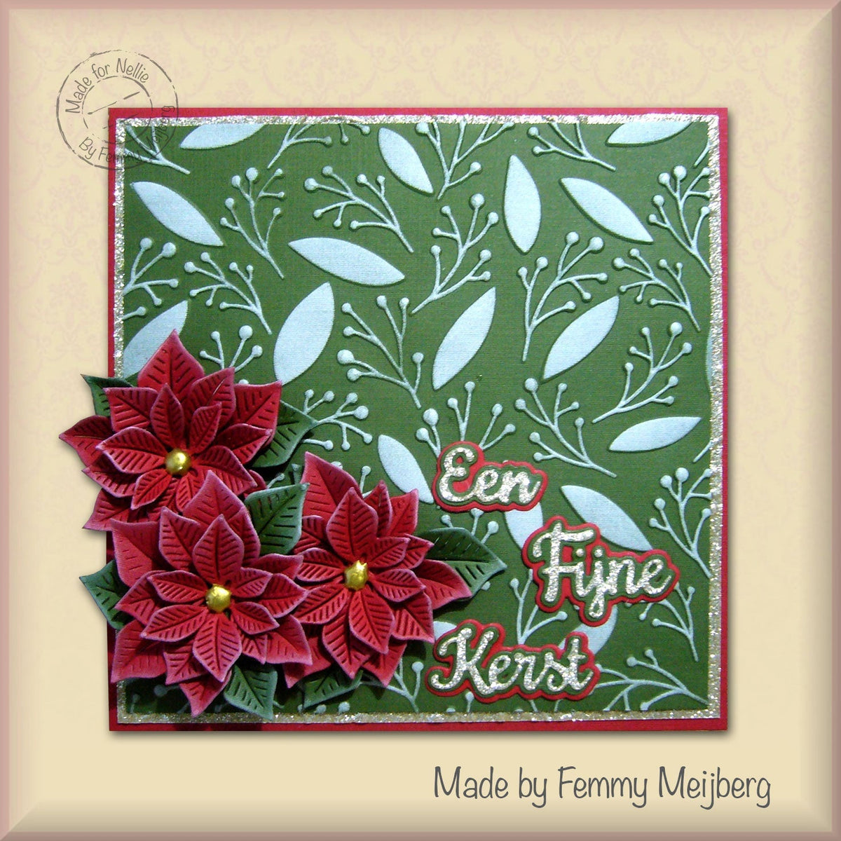 3D Embossing Folder Square - Leaves & Berries-3