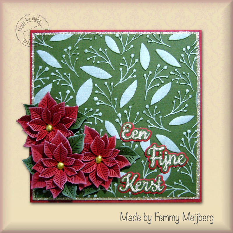 3D Embossing Folder Square - Leaves & Berries-3