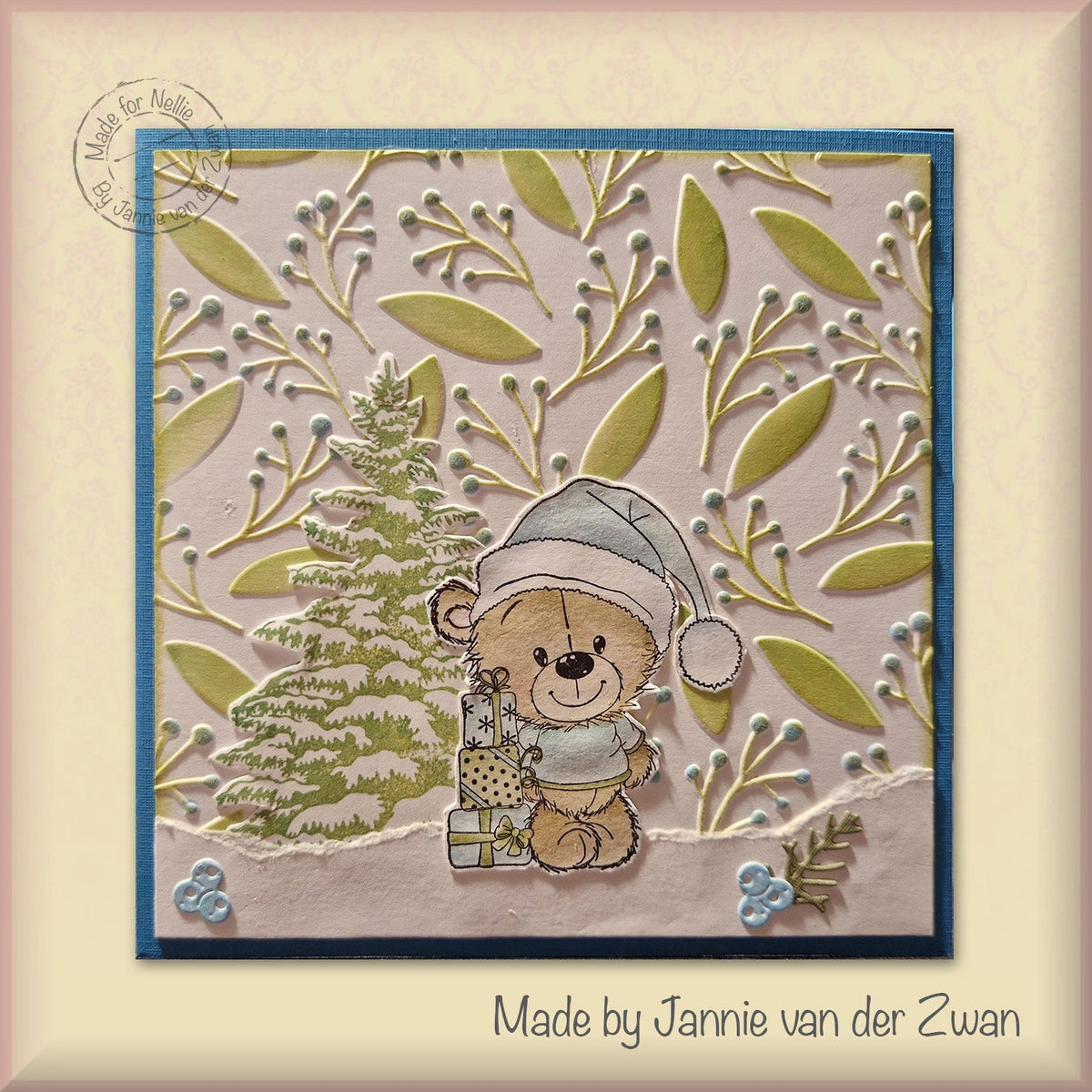 3D Embossing Folder Square - Leaves & Berries-5