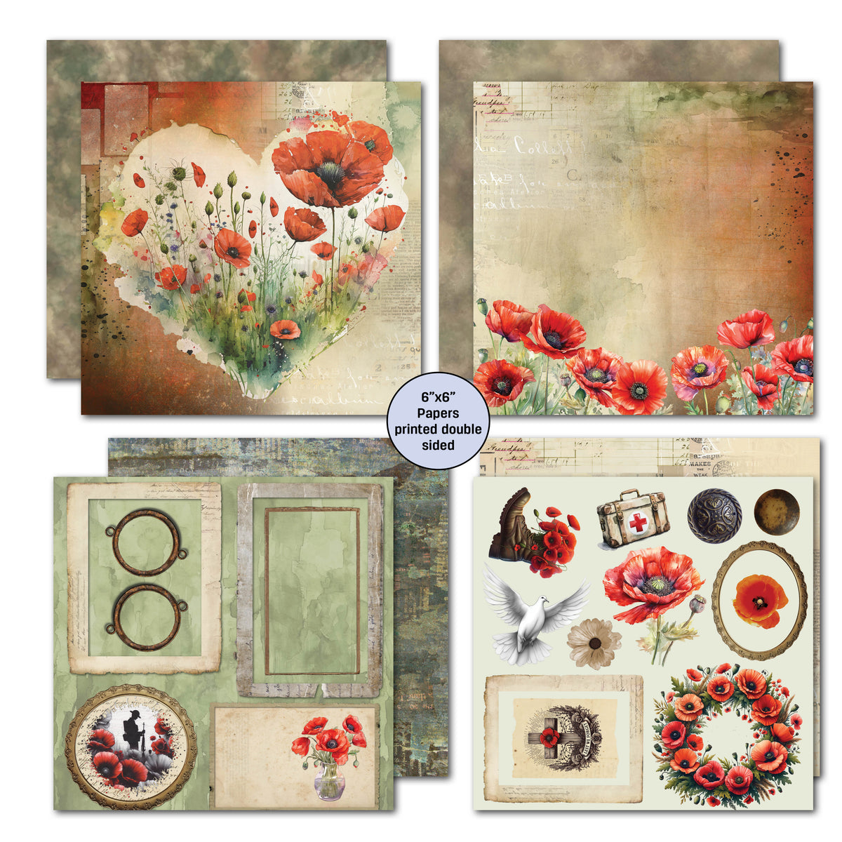 Lot de papiers 6x6 Never Forgotten de 3Quarter Designs-4