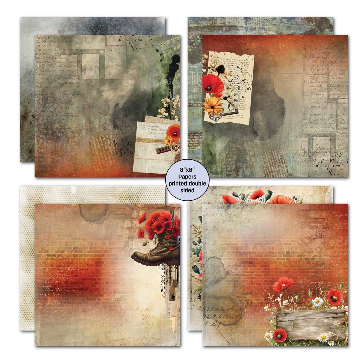 Pack de papiers 20x20 cm 3Quarter Designs Never Forgotten-3