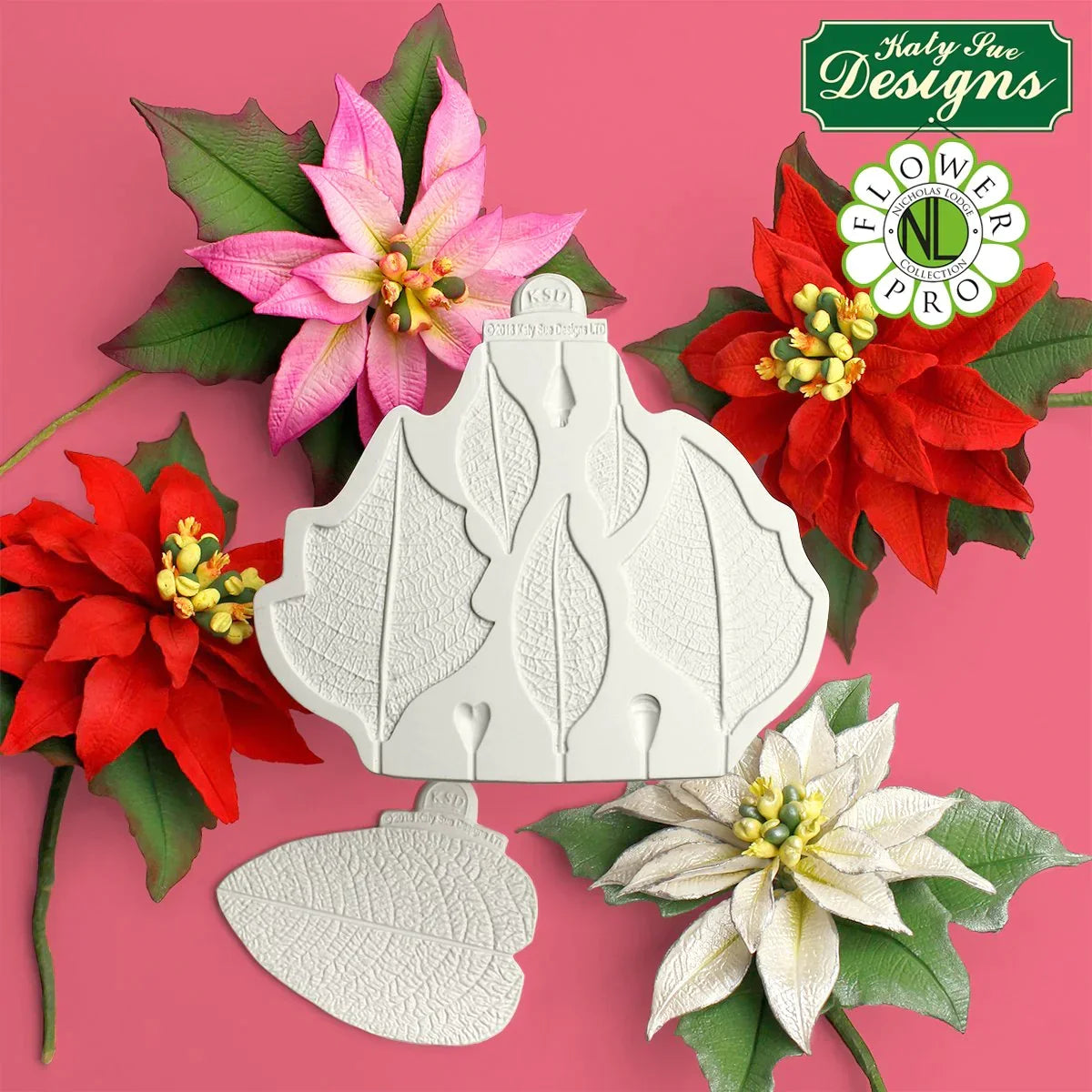 Molde de silicona y veteador para flor de Pascua Flower Pro