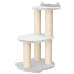 Relaxation - 2-Level Cat Tree - White Faux Fur-3