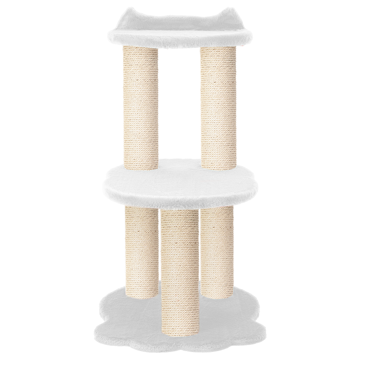 Relaxation - 2-Level Cat Tree - White Faux Fur-5