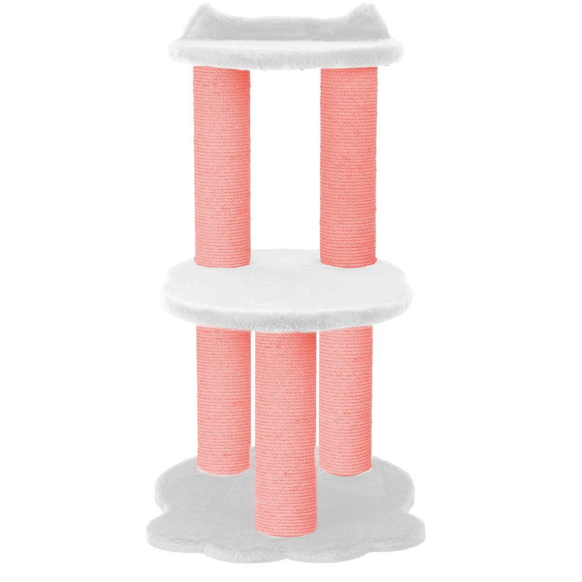 Relaxation - 2-Level Cat Tree - White Faux Fur-6