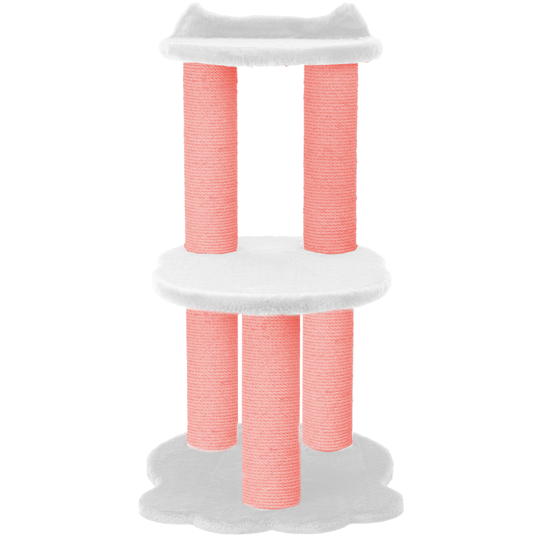 Relaxation - 2-Level Cat Tree - White Faux Fur-6