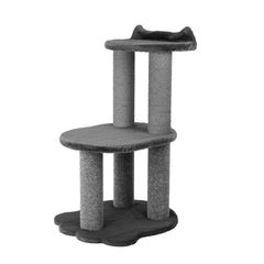 Relaxation - 2-Level Cat Tree - Grey Faux Fur-3