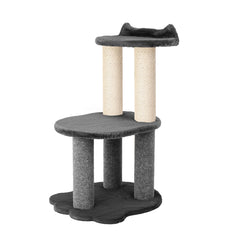 Relaxation - 2-Level Cat Tree - Grey Faux Fur-2