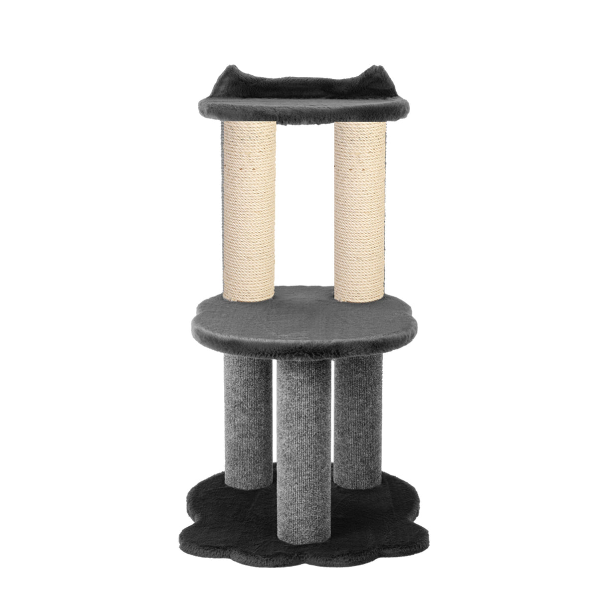 Relaxation - 2-Level Cat Tree - Grey Faux Fur-5