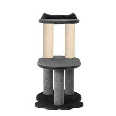 Relaxation - 2-Level Cat Tree - Grey Faux Fur-5
