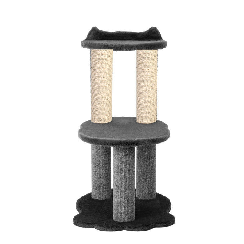 Relaxation - 2-Level Cat Tree - Grey Faux Fur-5