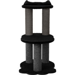 Relaxation - 2-Level Cat Tree - Black Faux Fur-3