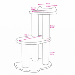 Relaxation - 2-Level Cat Tree - White Faux Fur-8