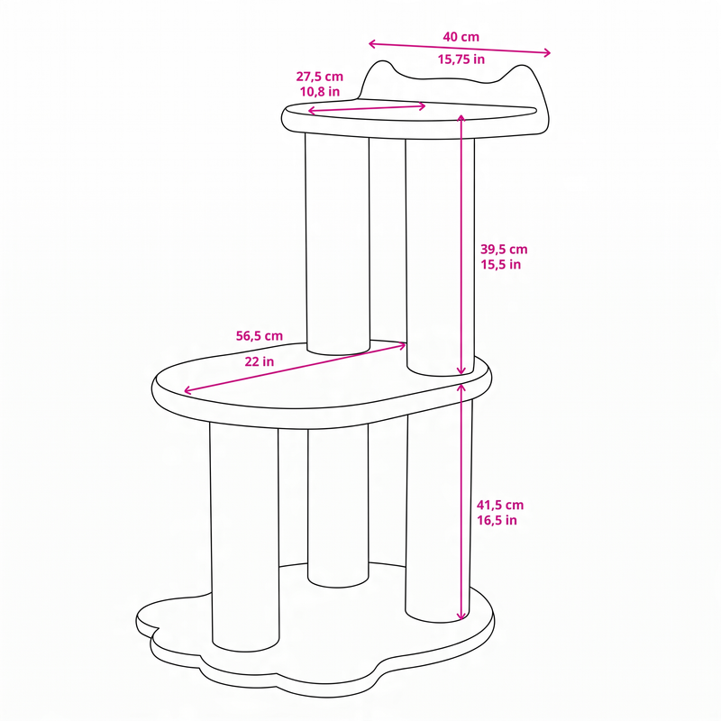 Relaxation - 2-Level Cat Tree - White Faux Fur-8