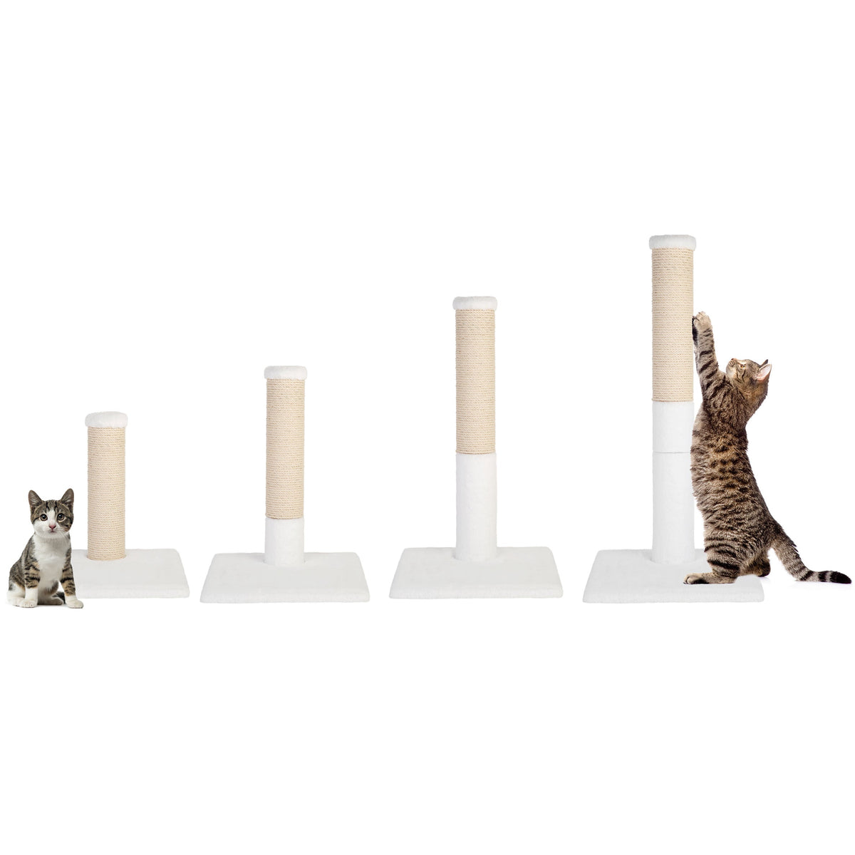 Noba Evolution - 4 in 1 Scratching post - White Faux fur-5