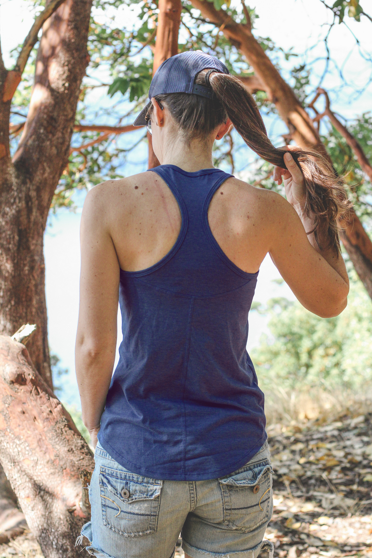Women's Racerback Eco Tank Top - Blank Apparel - Heather Navy-3