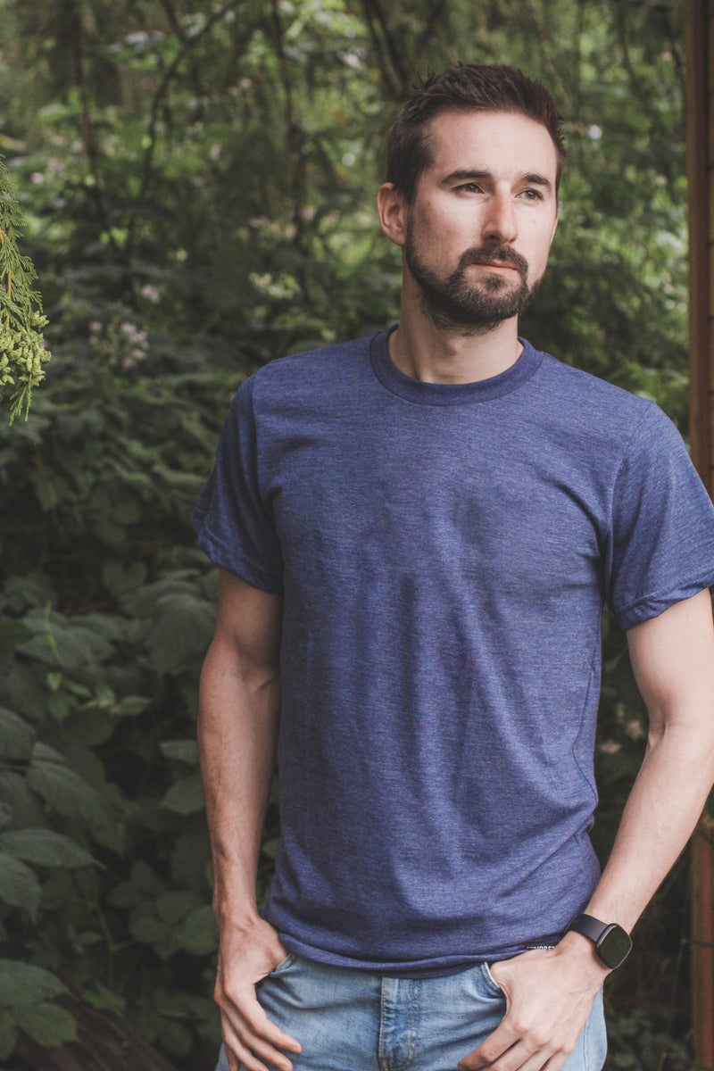 Unisex Eco Tee - Blank Apparel - Heather Navy-1