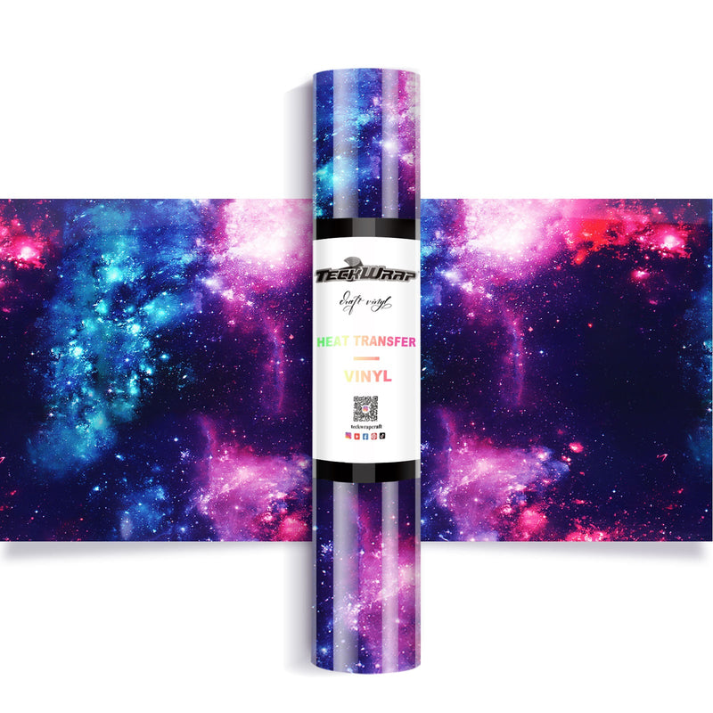 Teckwrap Galaxy Heat Transfer Vinyl - Cyanine Black  | Unleash Your Creativity with Colorful Swirls!-1