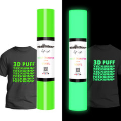Teckwrap Glow in the Dark Puff HTV - Neon Green | Illuminate Your Designs-1