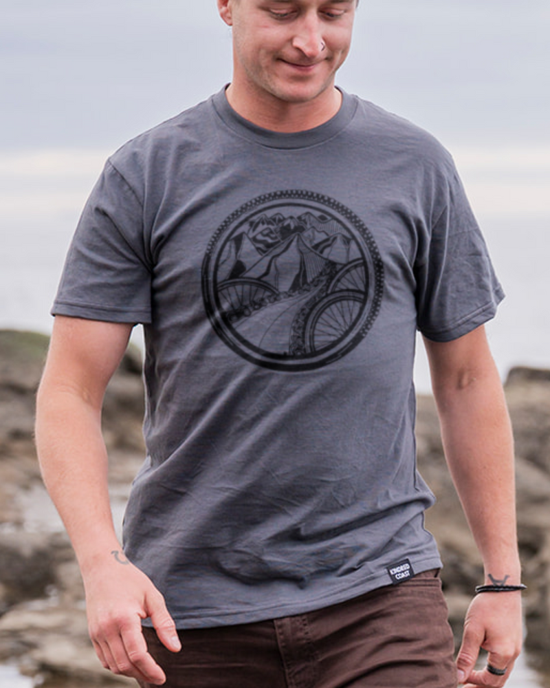 BIKE WORLD - Unisex Organic Cotton Tee - Storm Grey-3