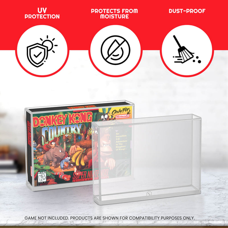 EVORETRO Acrylic Display Protector for SNES Games and N64 Game Box - Pack of 2-8