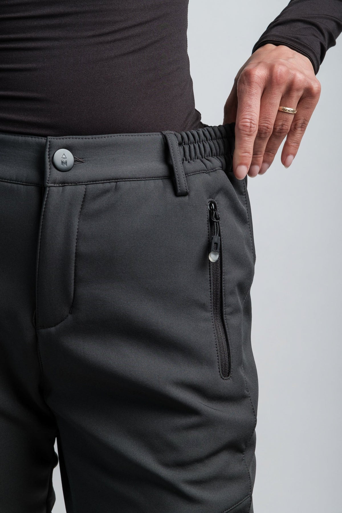 Women's Gray High Waist V2 Adventure Water Resistant Pants-6