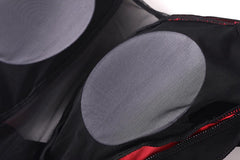 Black and Red One-Piece Spandex Race Queen Bodysuit Cotume with Sheer Mesh-20
