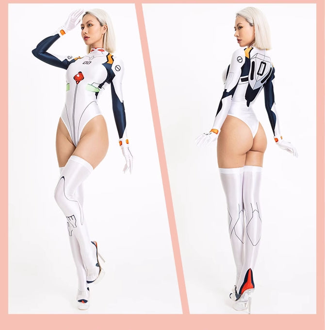 Anime Style Spandex Cosplay BodySuit Plugsuit Halloween Costume-27