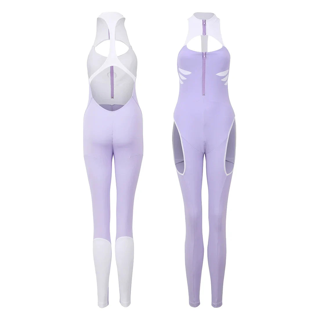 Anime Style The Purple Shark Jumpsuit Yoga Pants Full Body Sexy Fitness Activewear-2