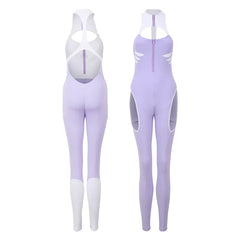 Anime Style The Purple Shark Jumpsuit Yoga Pants Full Body Sexy Fitness Activewear-2