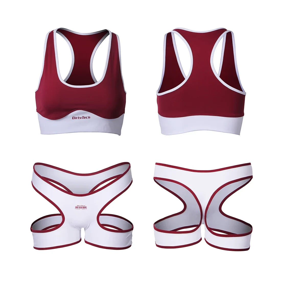 Anime Style 3-Piece Short Gymnastics Uniform Sports Tank Top with Sexy Cutout Shorts-3