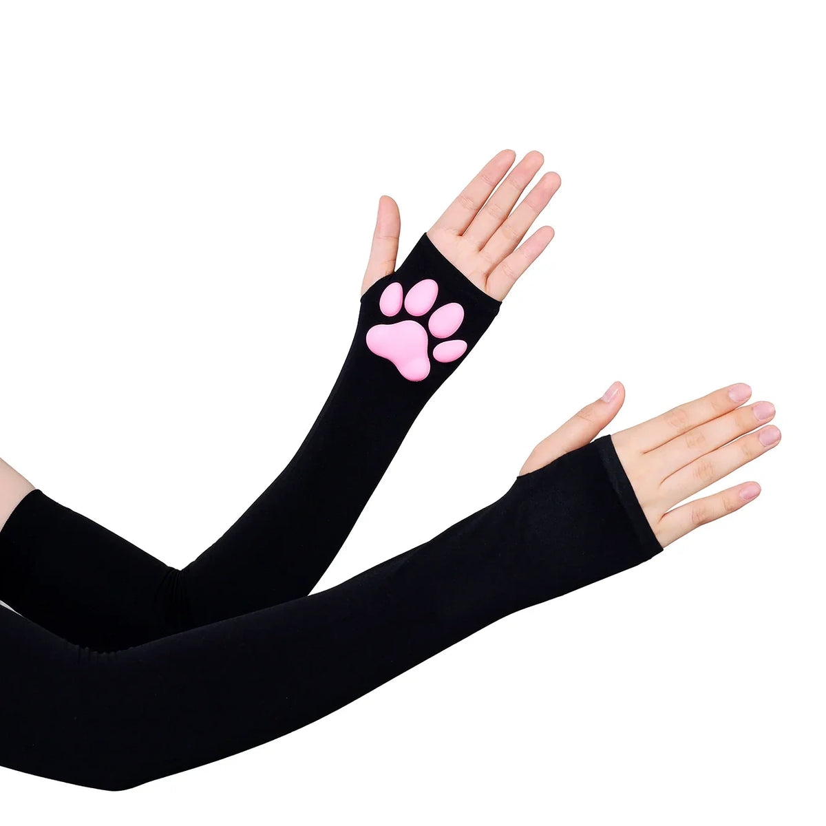 Cat Paw Sleeves with 3D Cat Paw Paddings Anime Style Velvet Cosplay Sleeves-5