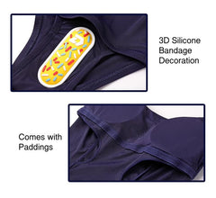 Japanese Anime Sailor Style Two-Piece Uniform Swimsuit Set with Bandage Design-12