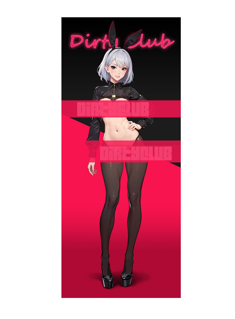 Bunny Girl Sexy Cute Costume PU Jacket Sheer Stockings Cosplay Lingerie Set-2
