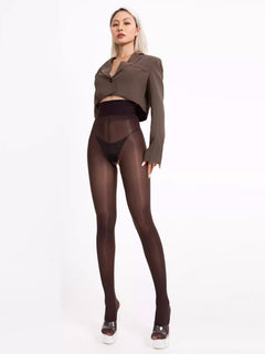 20D Crotchless High Waist Pantyhose Nylon Tights-5