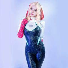 Woman Super Hero Spandex Pu Leather Cosplay Halloween Costume Bodysuit with Jacket-4