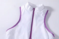 Anime Style Sexy One-piece Swimsuit Front Zipper Spandex Racing Swimwear Bodysuit-16