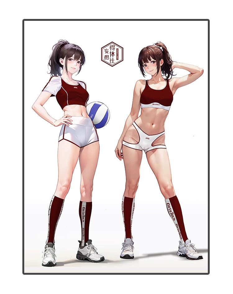 Anime Style 3-Piece Short Gymnastics Uniform Volleyball Sports Activewear-2