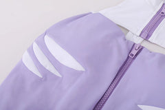 Anime Style The Purple Shark Jumpsuit Yoga Pants Full Body Sexy Fitness Activewear-14