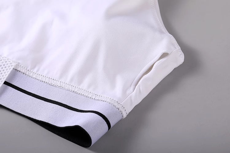 Anime Style 2-Piece Short Gymnastics Uniform Sports Tank Top with Sexy Cutout Shorts-12