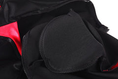 Black and Red One-Piece Spandex Race Queen Bodysuit Cotume with Sheer Mesh-21