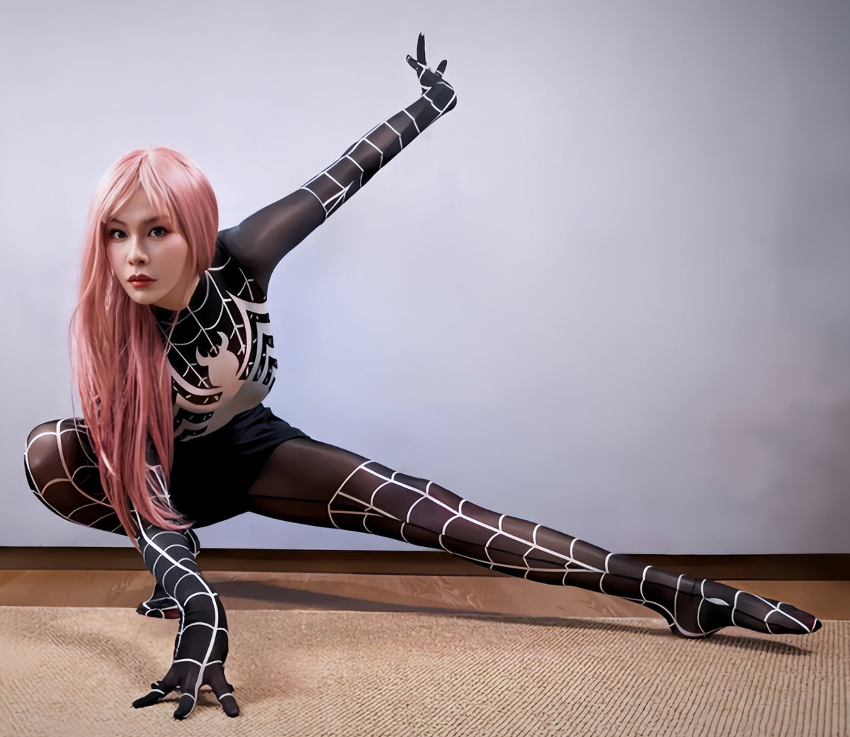 Symbiote Spider Girl Sheer 10D Nylon Full Bodysuit Body Stocking Lingerie-20