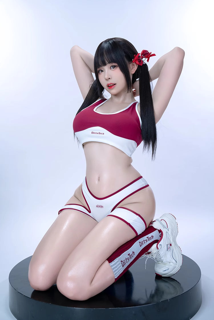 Anime Style 3-Piece Short Gymnastics Uniform Sports Tank Top with Sexy Cutout Shorts-8