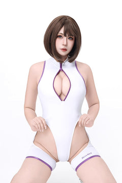 Anime Style Sexy One-piece Swimsuit Front Zipper Spandex Racing Swimwear Bodysuit-11