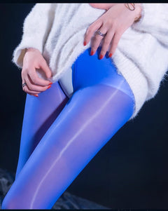 8D Oil Shine Pantyhose Tights with Double Zip-15