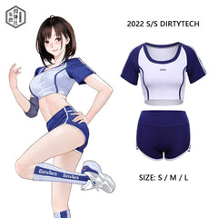 Anime Style 3-Piece Short Gymnastics Uniform Volleyball Sports Activewear-1