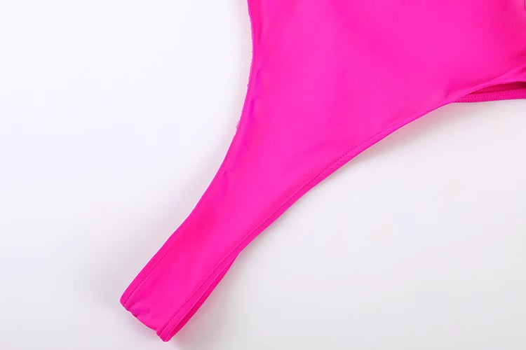 Anime Tropical Style One-piece Swimsuit with Mesh Sheer Overlay Summer Swimwear-26