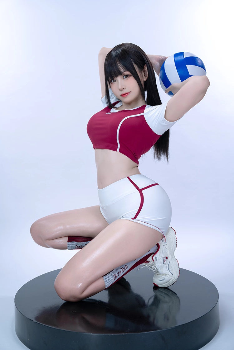Anime Style 3-Piece Short Gymnastics Uniform Volleyball Sports Activewear-9